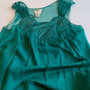 Sophie Max Silk Embroidered Top